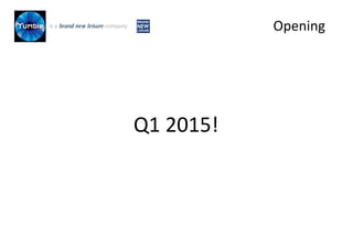 Q1 2015!
29 oktober 2013
Amsterdam
Opening
 