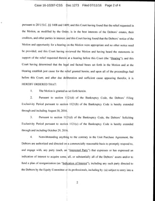 Case 16-10287-CSS Doc 1273 Filed 07/11/16 Page 2 of 4