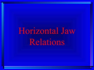 Horizontal Jaw
Relations
 