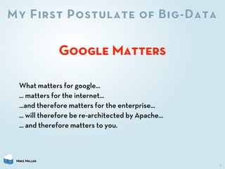 My First Postulate of Big-Data

               Google Matters

  What matters for google...
  ... matters for the internet...