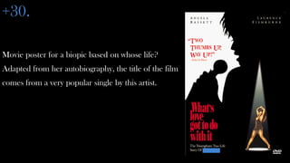 +30.

Movie poster for a biopic based on whose life?
Adapted from her autobiography, the title of the film
comes from a very popular single by this artist.
 