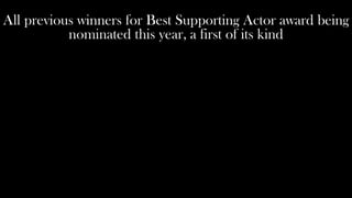 All previous winners for Best Supporting Actor award being
           nominated this year, a first of its kind
 