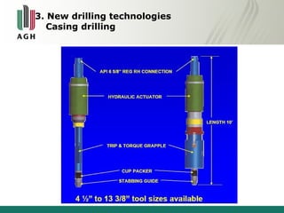 3. New drilling technologies 
Casing drilling 
 