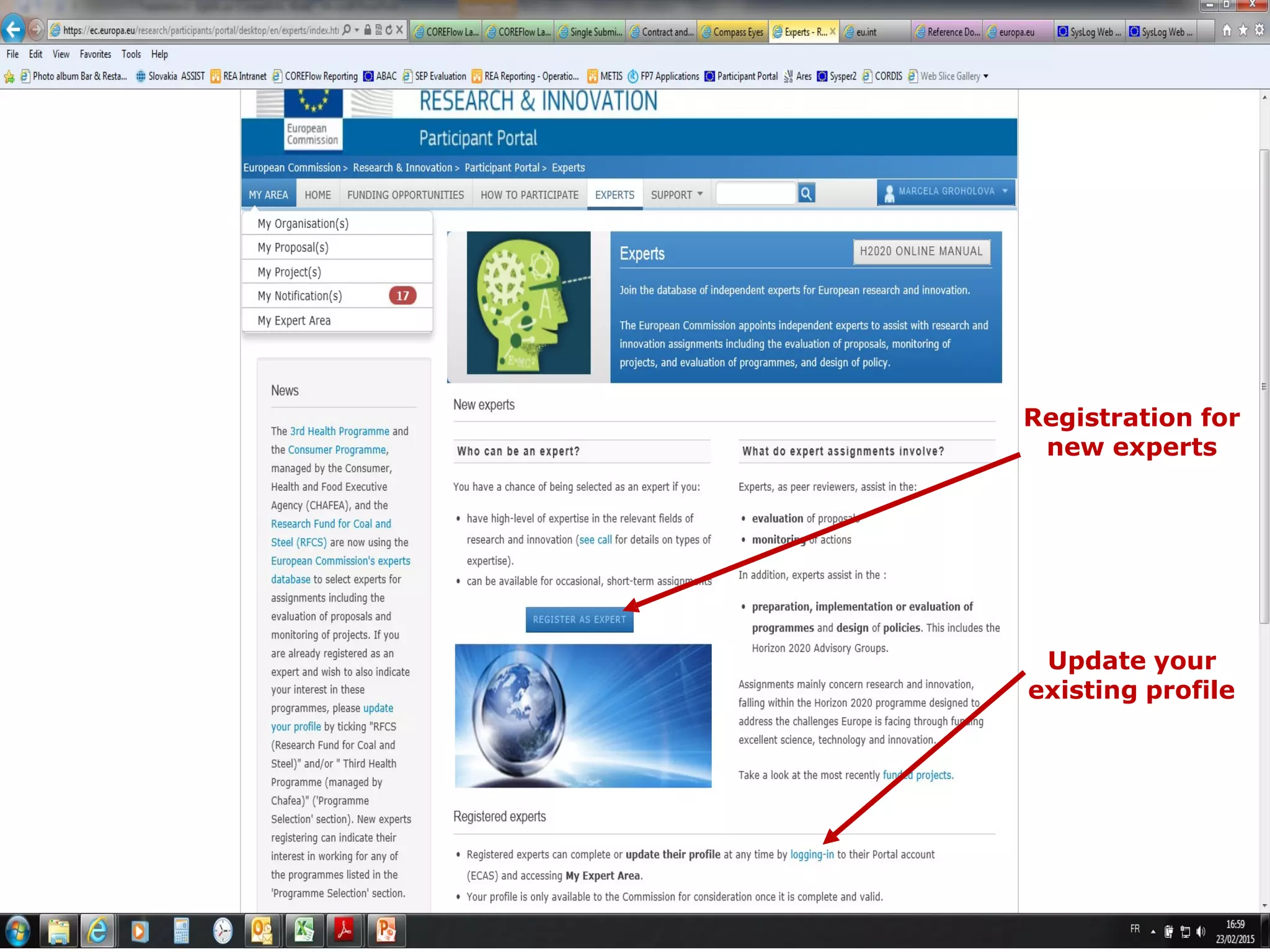 LIMITLESS POTENTIAL | LIMITLESS OPPORTUNITIES | LIMITLESS IMPACT
5
Registration for
new experts
Update your
existing profile
 