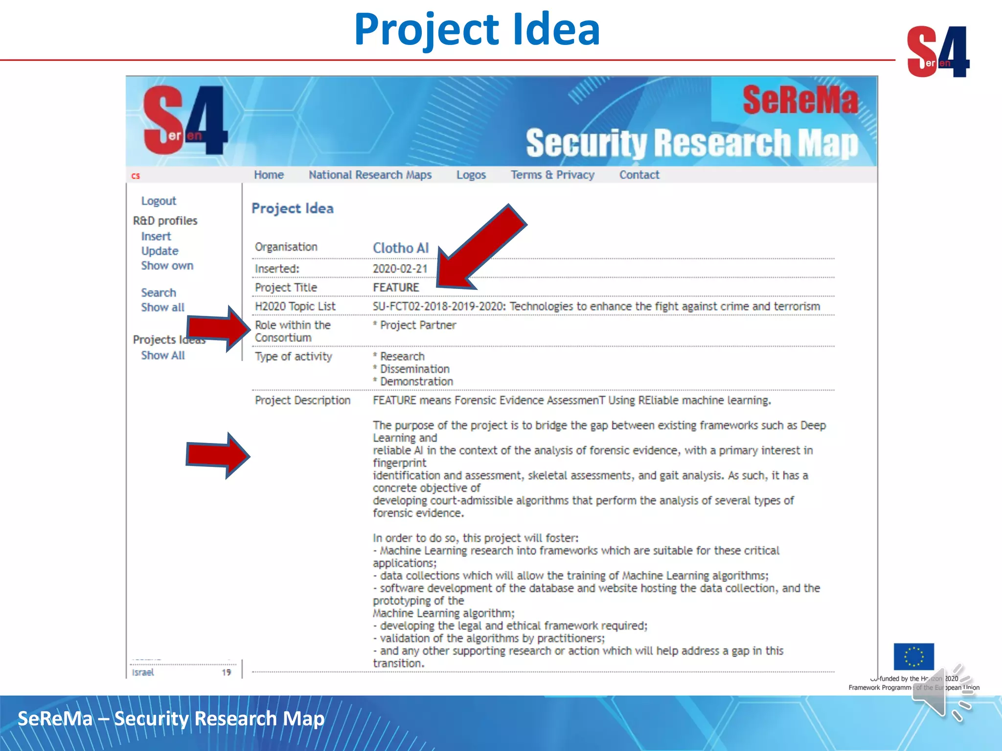 Project Idea
SeReMa – Security Research Map
 
