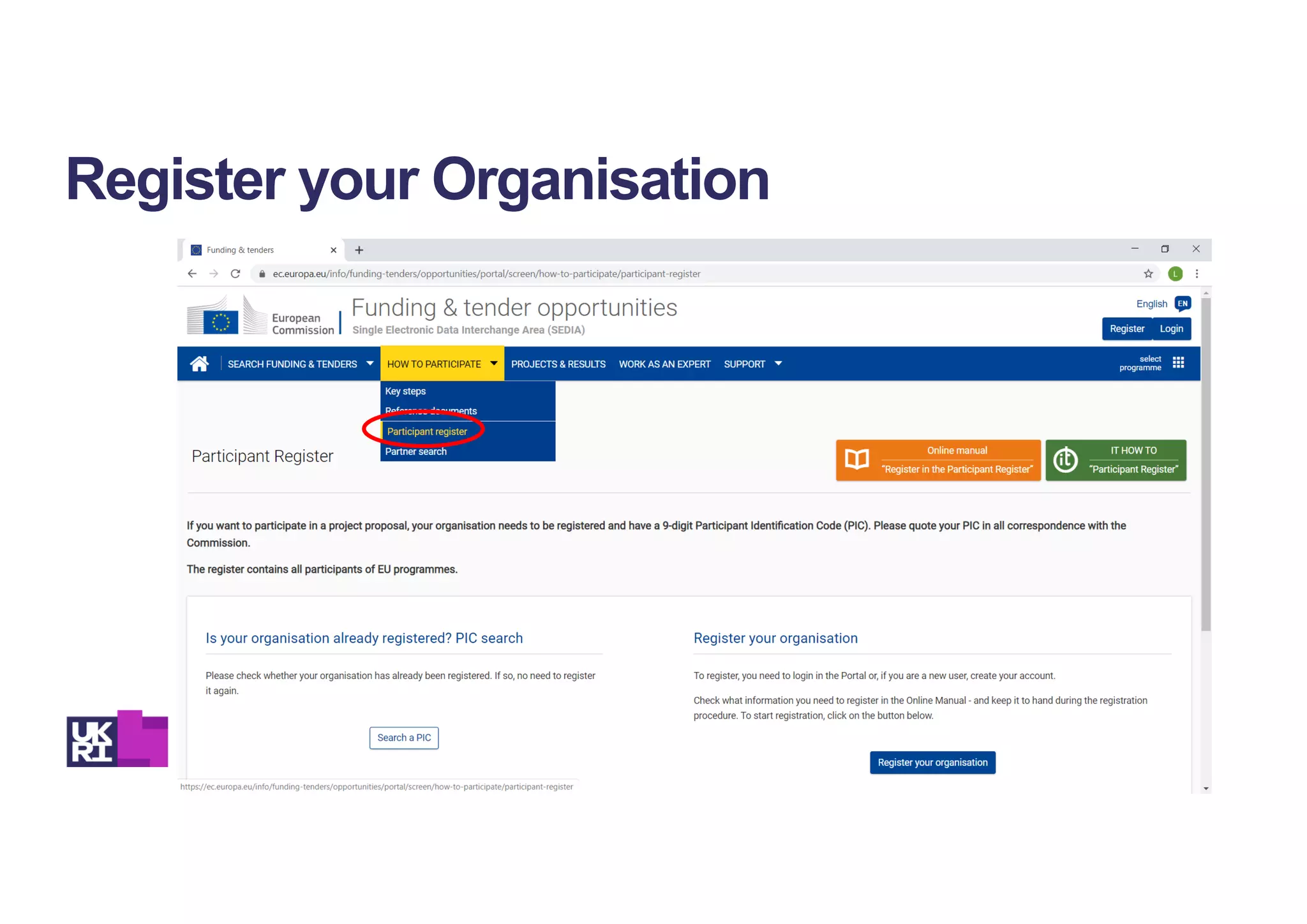 Register your Organisation
 