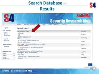 Search Database –
Results
SeReMa – Security Research Map
 