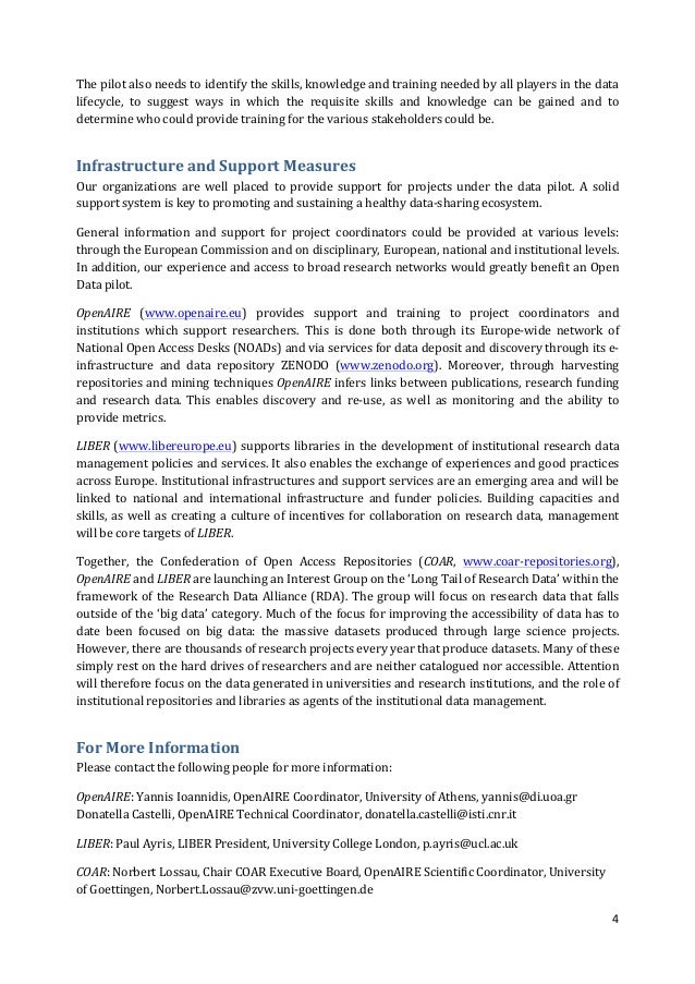 interest 2020 letter horizon of Research Data Horizon for a of Pilot 2020: Open Outline