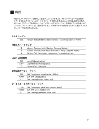 【リファレンスアーキテクチャー】Datrium DVX プラットフォームと VMware Horizon 7 による 500 / 1,000 ...