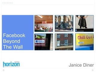1




Facebook
Beyond
The Wall


           Janice Diner
 