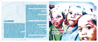 regresar a sus filas para continuar con la lucha; mientras que para
                                                                           los pobladores del lugar fue el brío que necesitaban para de nuevo
                                                                           tomar las armas y recuperar lo que les pertenecía. El relinchido de un
                                                                           caballo fue la señal para que la batalla se reanudara en su máximo
                                                                           esplendor contemplándose un campo de batalla firme ante la ad-
                                                                           versidad.
                                                                           El frío se hizo presente y con ello una fuerte ráfaga trajo consigo un
                                                                           torrencial. La visibilidad era nula, no se lograba distinguir nada, todo
                                                                           parecía desvanecerse en un abrir y cerrar de ojos.
                                                                           Enseguida se escuchó una voz languideciente que decía “ya casi
                                                                           llegamos”, en ese instante parpadeé rápidamente, la batalla había
                                                                           desaparecido, simplemente quedaban las nubes que me acom-
                                                                           pañaron en todo el viaje mientras que me encontraba absorta re-
                                                                           costada en la ventana trasera del carro.
                                                                           Todo el camino de regreso a casa me la pasé pensando en por
                                                                           qué cuando somos niños y la imaginación forma parte de nuestras
                                                                           vidas, conforme vamos creciendo la escondemos y muchas veces
                                                                           la borramos. Tenía años que no vivía una experiencia como ésta, en
                                                                           la que el corazón se acelera y piensas que vives la experiencia más
                                                                           fantástica y emocionante de tu vida, y bueno ¿qué sería un libro
                                                                           sin la imaginación? se reduciría a un conjunto de hojas de papel
            VALVULA DE ESCAPE                                              impresas.
  Por: Milagros Várguez Ramírez
                                                                           Comúnmente la imaginación es asociada a los niños, pero ésta no
                                                                           tiene límite de edad ni mucho menos de creatividad; con la imagi-
¡Fuego!, se escuchó a lo lejos. Lo que había comenzado como una            nación experimentas imágenes sin ningún estímulo visual del mundo
simple riña por un espacio territorial se convirtió en una guerra san-     exterior que las genere, muchas veces estas realidades e ilusiones no
grienta y despiadada que ninguno de los dos bandos se permitiría           siempre concuerdan con la realidad.
perder. Cientos de arqueros lanzaban sus flechas con fuego, ilumi-         El poder de la imaginación nos teletransporta a lugares y situaciones
nando el cielo negro de aquella noche; mientras que los caballe-           que sólo las podemos encontrar en nuestra cabeza. La imaginación
ros peleaban valerosamente con espada firme y los calderos eran            es libertad de hacer, crear, expresar y dotar.
vertidos sobre el enemigo. La batalla parecía no tener fin, el castillo    Desde la más remota antigüedad se le consideró uno de los pro-
real cada vez se encontraba más dañado y los caballeros sin fuerzas        cesos cognitivos más básicos, al punto que el filósofo Aristóteles la
para continuar con la lucha. Un rostro exhausto y abatido se dejaba        definía como el mecanismo principal del juicio y la memoria.               D i f e r e n t e s   o   I g u a l e s
ver en las caras de cientos de hombres y mujeres que deseaban con          Los escritores utilizan el poder de su imaginación como fuente prin-
ansias dar fin a la batalla. Las horas corrían como el agua de un río      cipal y como bien decía Julio Verne, “Si un hombre se imagina una
caudaloso y la esperanza comenzaba a adormecerse.                          cosa, otro la tornará en realidad”. Y así es; recuerdo imaginándome        Debemos empezar a mirarnos
De pronto, cuando la batalla parecía ya perdida, un imponente              las “Batallas Gamborimbas”, a “Frankenstein”, o bien a “La Fragata
                                                                           Abraham Lincoln” persiguiendo un calamar gigante en las profun-
                                                                                                                                                      como seres humanos y no como
dragón se posó sobre la cúspide del castillo agitando sus alas y ex-
halando fuego. La población corrió despavorida tratando de huir de         didades del mar. Estas abstracciones hacen que uno juegue con              objetos ...
las llamas mientras que el colosal dragón volaba sobre el territorio. El   la realidad y la fantasía, y nos coloque en un punto fuera de lo
enorme animal cada vez agitaba con mayor fuerza sus alas digirién-         racional.
dose más allá de los inmensos árboles y mucho más allá de las mon-         Benjamín Jarnés, un conocido escritor español, afirmaba que “la
tañas ocultándose tras el oscuro horizonte y la radiante luna. Para los    imaginación nunca se sacia, tiene por cárcel todo el universo”, esto
enemigos del sur esto no significó nada, simplemente les permitió          me lleva a reflexionar y preguntarte, ¿Cuál es tu universo?
 