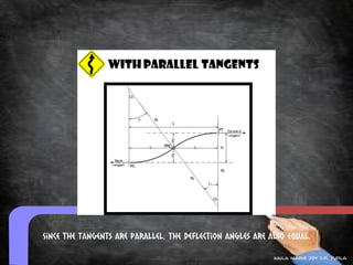 Since the tangents are parallel, the deflection angles are also equal.

                                                            kaila marie joy d.r. turla
 