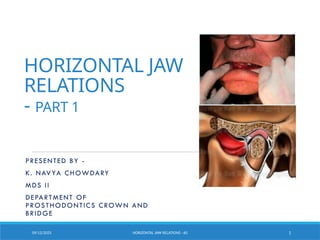 Horizontal Relations HORIZONTAL JAW RELATIONS IN PROSTHODONTICS | PPTX