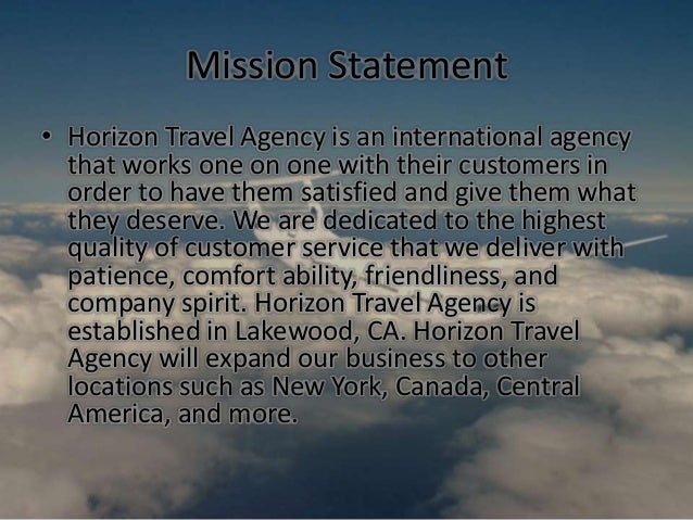 travel agent mission statement