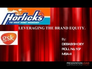LEVERAGING THE BRAND EQUITY. By: DEBASISH DEY ROLL No. 107 MBA-II 