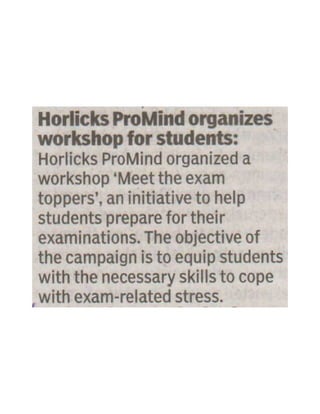 Horlicks Promind organises workshop for school students