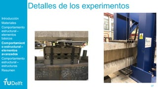37
Detalles de los experimentos
Introducción
Materiales
Comportamiento
estructural –
elementos
básicos
Comportamient
o est...