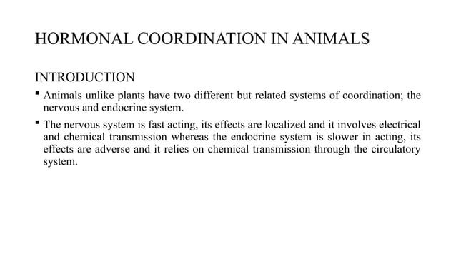 Hormonal Coordination in plants and animals | PPTX