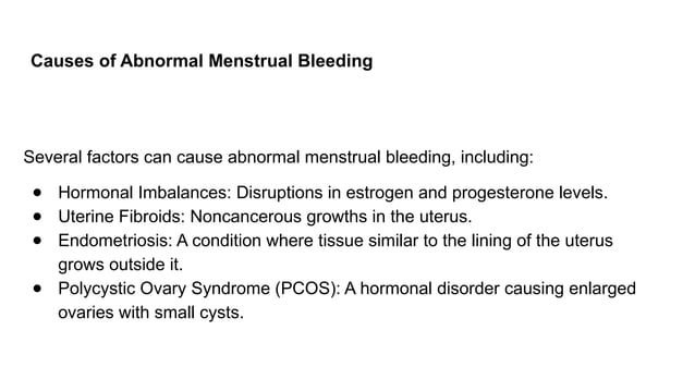 View of Hormonal Imbalances and Abnormal Menstrual Bleeding (1).pptx