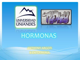 HORMONAS
 ANTHONY ARGOTI
  II ENFERMERIA
 