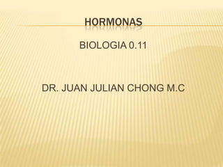 HORMONAS
BIOLOGIA 0.11

DR. JUAN JULIAN CHONG M.C

 