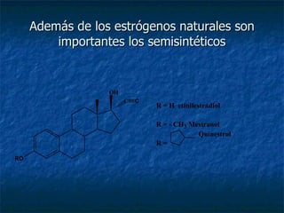Además de los estrógenos naturales son importantes los semisintéticos 
