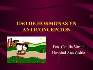 USO DE HORMONAS EN ANTICONCEPCION Dra. Cecilia Varela Hospital Ana Goitia 