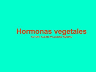 Hormonas vegetales
AUTOR: ALEXIS VILLEGAS AQUINO
 