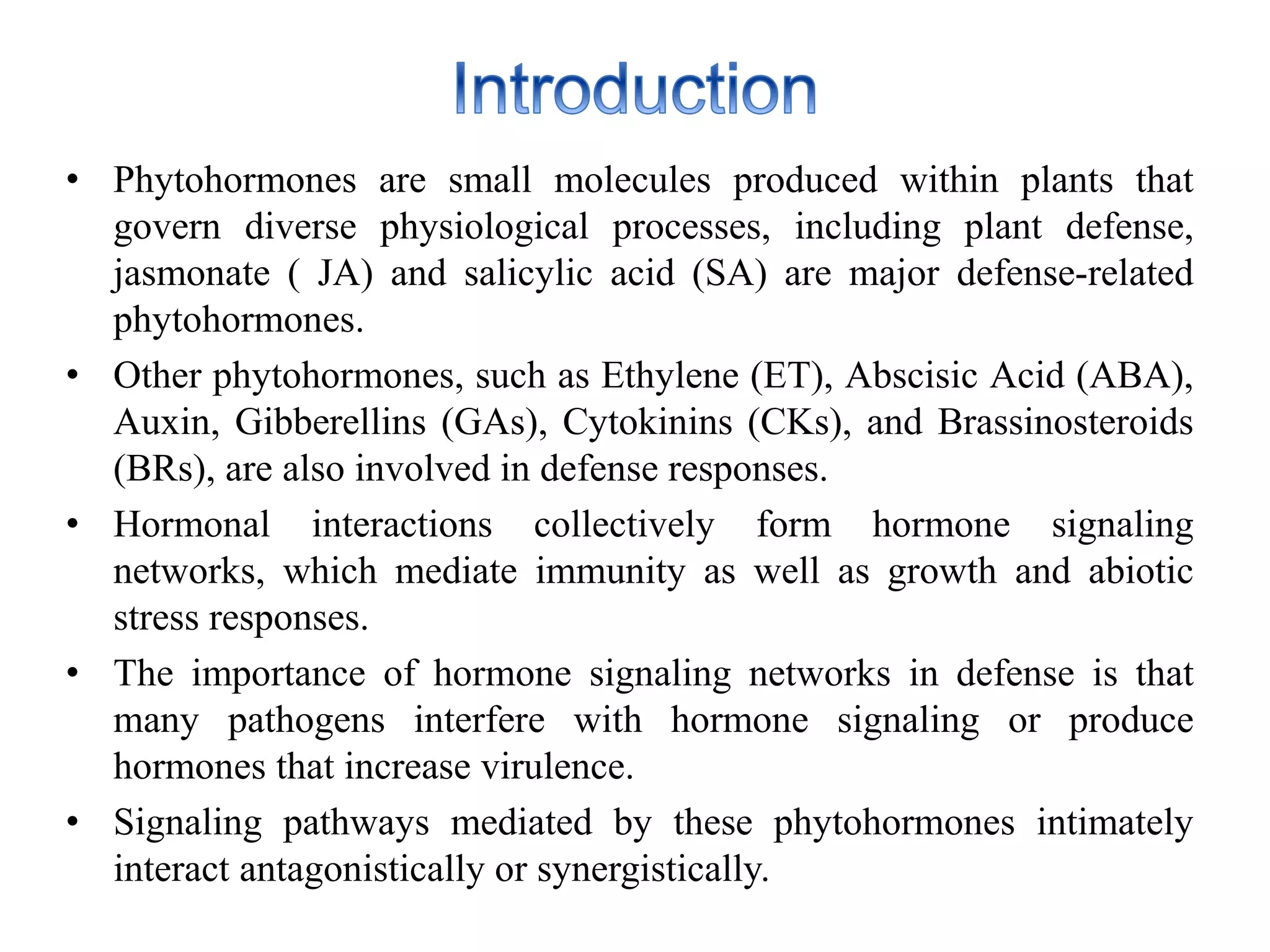 Hormone crosstalk in plant disease and defense | PPTX