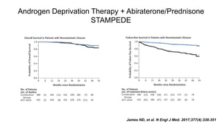 Androgen Deprivation Therapy + Abiraterone/Prednisone
STAMPEDE
James ND, et al. N Engl J Med. 2017;377(4):338-351
 