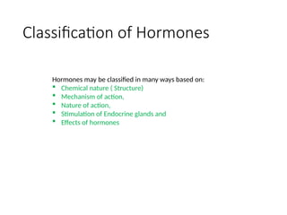 Comprehensive Overview of Hormones: Classification, Mechanism, and ...