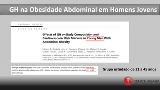 GH na Obesidade Abdominal em Homens Jovens
Grupo estudado de 21 a 45 anos
 