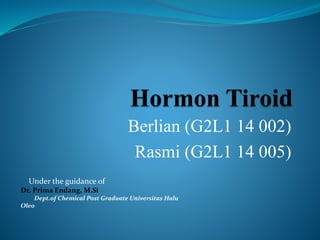 Berlian (G2L1 14 002)
Rasmi (G2L1 14 005)
Under the guidance of
Dr. Prima Endang, M.Si
Dept.of Chemical Post Graduate Universitas Halu
Oleo
 