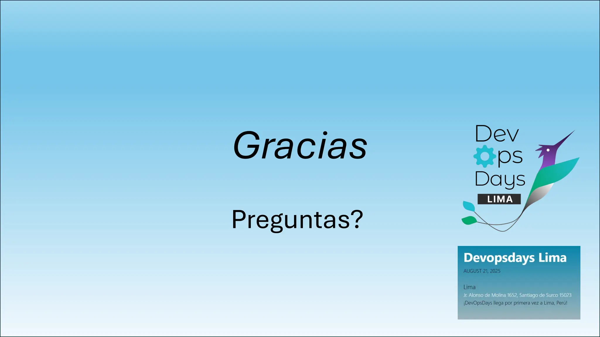Gracias
Preguntas?
 