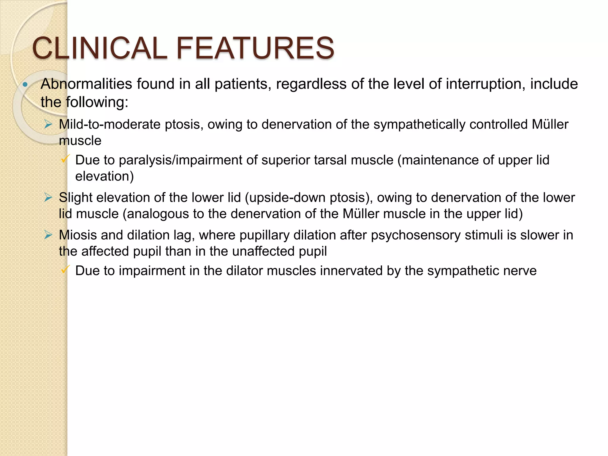 Horner’s syndrome (in respect of sympathetic trunk injury) | PPT