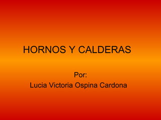 HORNOS Y CALDERAS  Por: Lucia Victoria Ospina Cardona  