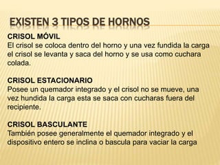 TIPOS DE HORNOS DE FUNDICION