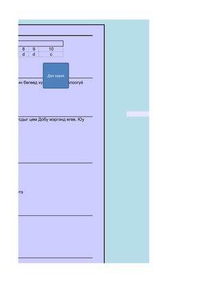 8    9      10
           d    d       c



                       Дүн харах
сайхан охин бөгөөд хүний гэргий болоогүй




рөө авч бусдыг цөм Добу мэргэнд өгөв. Юу




одойн Гиртэ
эмүүжин
 
