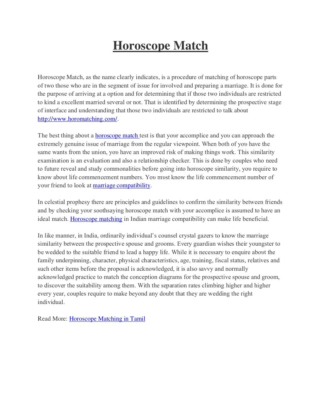 Horoscope match