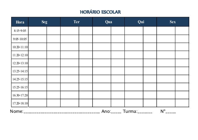 Horário escolar