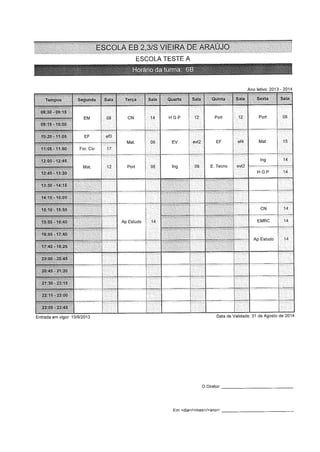 Horários turmas   5º e 6º - 2013-14
