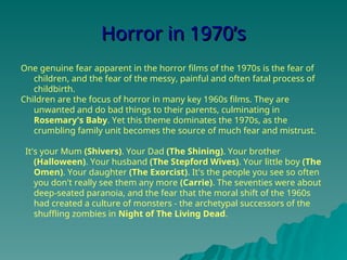 The Evolution and Impact of Horror Genre in Film History | PPT
