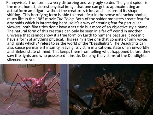 horror character analysis it spider form