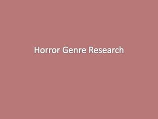 Horror Genre Research