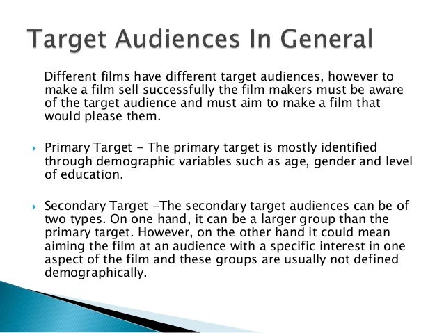 Image result for movie target audience examples