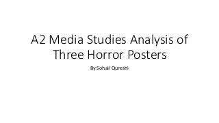A2 Media Studies Analysis of
Three Horror Posters
By Sohail Qureshi
 