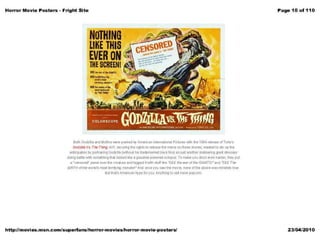 Horror poster analysis from websites