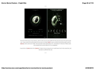 Horror poster analysis from websites