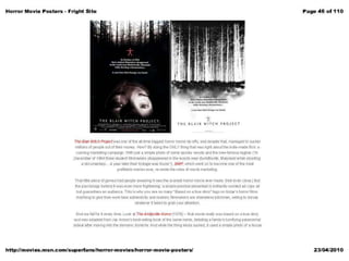 Horror poster analysis from websites