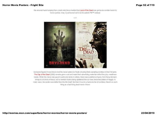 Horror poster analysis from websites